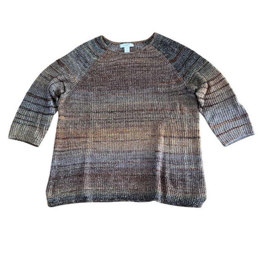 CJ Banks Multicolor Knit Pullover Sweater 3/4 Sleeve Women's Size 1X (16-18W)